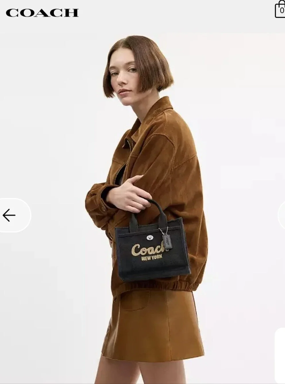 Coach Mini Cargo Tote In Black Canvas